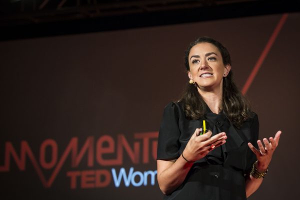 Host Courtney E Martin speaks during "The 19th Minute" Learning Track session at TEDWomen2015 - Momentum, May 27, 2015, Monterey Conference Center, Monterey, California, USA. Photo: Marla Aufmuth/TED