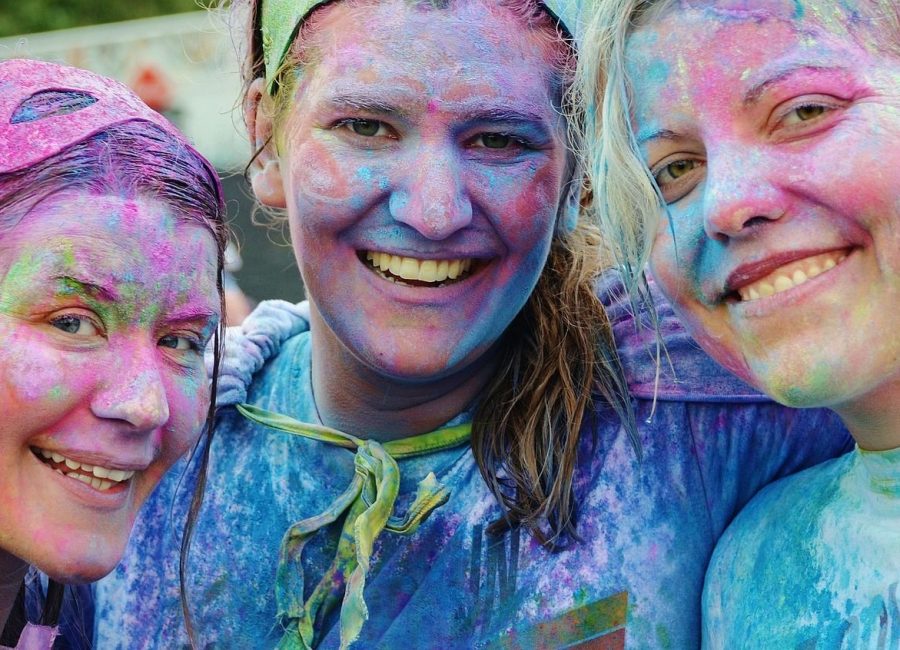 girls, colorful, smile