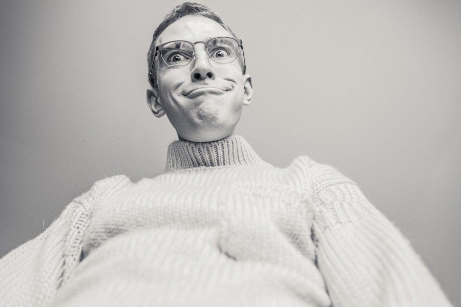 man, silly, expression