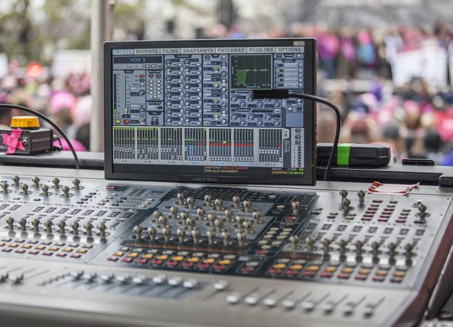 technology, mixer, display